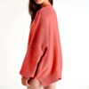 Kapuzenpullover Damen lässig Strick Oversize Hoodie Rot Grün