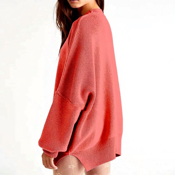 Kapuzenpullover Damen lässig Strick Oversize Hoodie Rot Grün