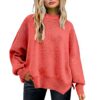 Kapuzenpullover Damen lässig Strick Oversize Hoodie Rot Grün