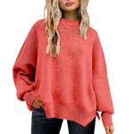 Kapuzenpullover Damen lässig Strick Oversize Hoodie Rot Grün