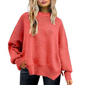 Kapuzenpullover Damen lässig Strick Oversize Hoodie Rot Grün