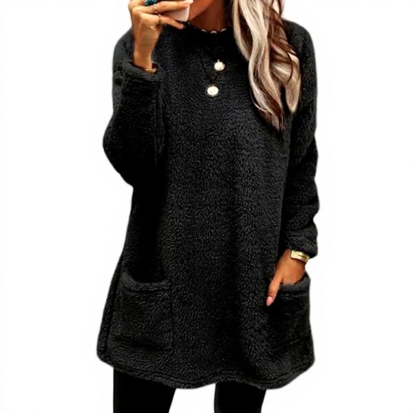 Damen Winter Pullover Plus Size Wärmend Langarm Rundhals