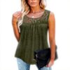Damen Tank Top Ruffle Stehkragen Ärmellos Blusentop Damen