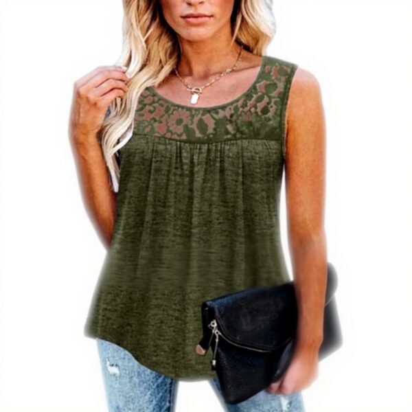 Damen Tank Top Ruffle Stehkragen Ärmellos Blusentop Damen
