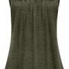 Damen Tank Top Ruffle Stehkragen Ärmellos Blusentop Damen-2