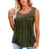 Damen Tank Top Ruffle Stehkragen Ärmellos Blusentop Damen