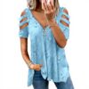 Wendeweste Damen Bluse V-Ausschnitt Kurzarm Lässig Elegant