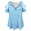 Wendeweste Damen Bluse V-Ausschnitt Kurzarm Lässig Elegant