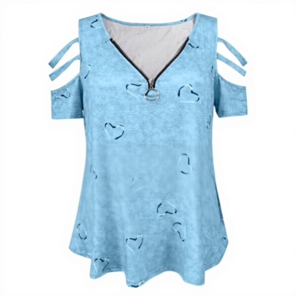 Wendeweste Damen Bluse V-Ausschnitt Kurzarm Lässig Elegant