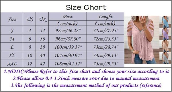 Wendeweste Damen Bluse V-Ausschnitt Kurzarm Lässig Elegant-4