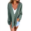 Damen Cardigan Strickjacke leichte Baumwolle lange Ärmel