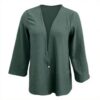 Damen Cardigan Strickjacke leichte Baumwolle lange Ärmel