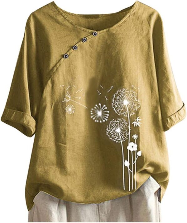 Damenbluse Florale Ärmel Cut Out lässig Damen T-Shirt-1