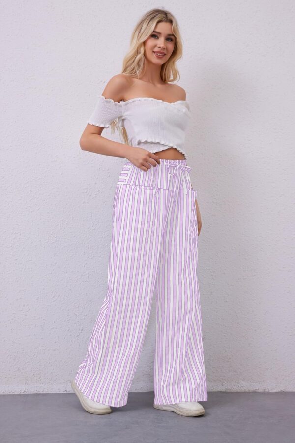MISSACTIVER Damen Hose Baumwolle Weitbeinig Lounge Pants-1