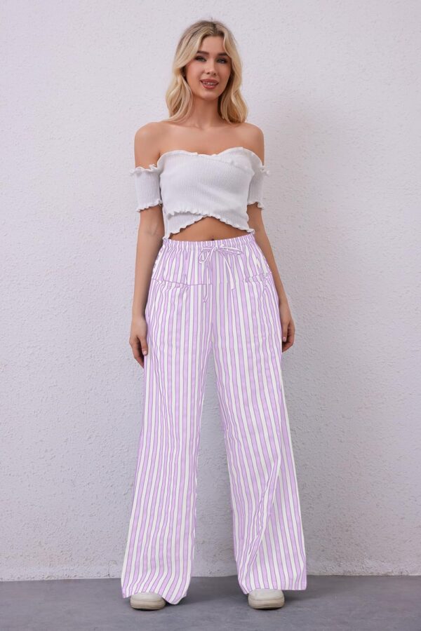 MISSACTIVER Damen Hose Baumwolle Weitbeinig Lounge Pants-2