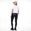 PIECES Damen Leggings Schwarz glänzend dehnbar