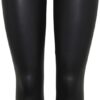 PIECES Damen Leggings Schwarz glänzend dehnbar-0