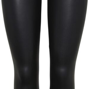 PIECES Damen Leggings Schwarz glänzend dehnbar-0