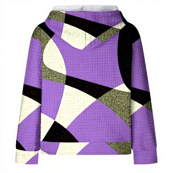 Damen Kapuzenpullover Hinten Vorne Kurz Musterdruck lässig