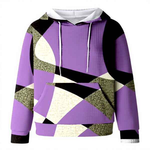 Damen Kapuzenpullover Hinten Vorne Kurz Musterdruck lässig