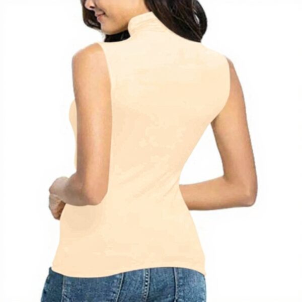 Rolli Top Damen Ydsxlp Rollkragen Ärmellos Stretch Slim Fit