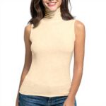 Rolli Top Damen Ydsxlp Rollkragen Ärmellos Stretch Slim Fit