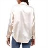 Satinhemd Damen Langarmhemd Seidenimitat Bluse Roségold