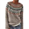 Strickpullover Oversize Damen Kaschmir Retro Design Langarm