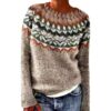 Strickpullover Oversize Damen Kaschmir Retro Design Langarm