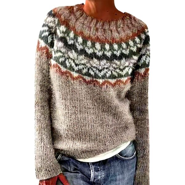 Strickpullover Oversize Damen Kaschmir Retro Design Langarm