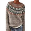 Strickpullover Oversize Damen Kaschmir Retro Design Langarm