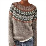 Strickpullover Oversize Damen Kaschmir Retro Design Langarm