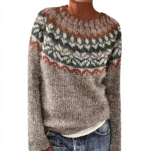 Strickpullover Oversize Damen Kaschmir Retro Design Langarm