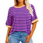 Damen T-Shirt Farbverlauf lässig übergroß Sommer