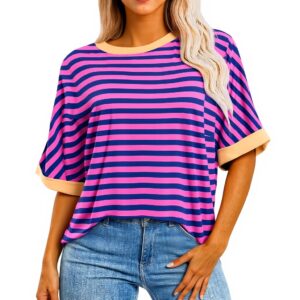 Damen T-Shirt Farbverlauf lässig übergroß Sommer