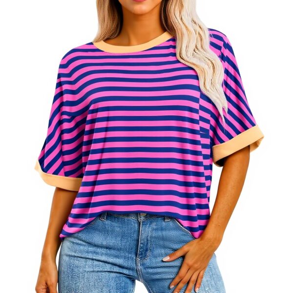 Damen T-Shirt Farbverlauf lässig übergroß Sommer