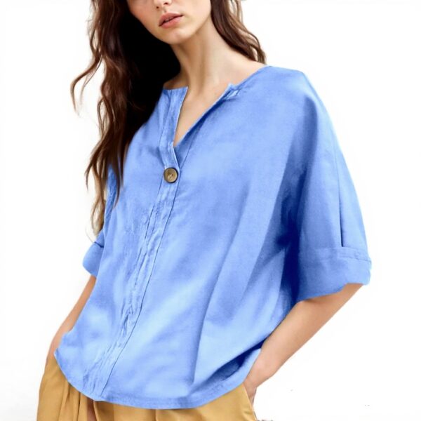 TOFOTL Bluse Damen 34 Arm V-Ausschnitt Country Tunika