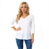 TOFOTL Bluse Damen 34 Arm V-Ausschnitt lässig modern