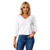 TOFOTL Bluse Damen 34 Arm V-Ausschnitt lässig modern