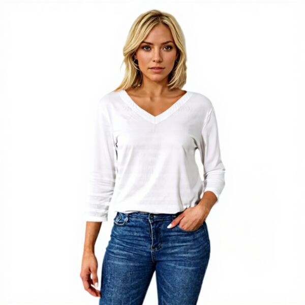 TOFOTL Bluse Damen 34 Arm V-Ausschnitt lässig modern