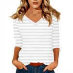 TOFOTL Bluse Damen 34 Arm V-Ausschnitt lässig modern