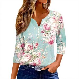 TOFOTL Bluse Damen 34 Arm V-Ausschnitt Country Herbstmode