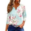 TOFOTL Bluse Damen 34 Arm V-Ausschnitt Country Herbstmode
