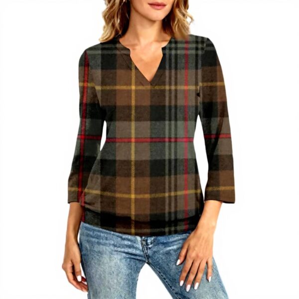 TOFOTL Bluse Damen 34 Arm V-Ausschnitt schlichte Tunika