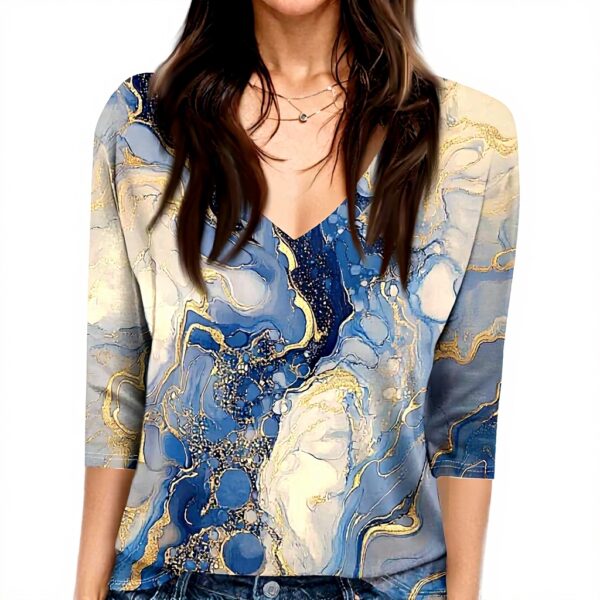 TOFOTL Bluse Damen 34 Arm V-Ausschnitt elegante Tunika