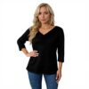 TOFOTL Bluse Damen 34 Arm V-Ausschnitt elegante Herbstmode