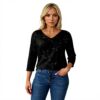 TOFOTL Bluse Damen 34 Arm V-Ausschnitt elegante Herbstmode