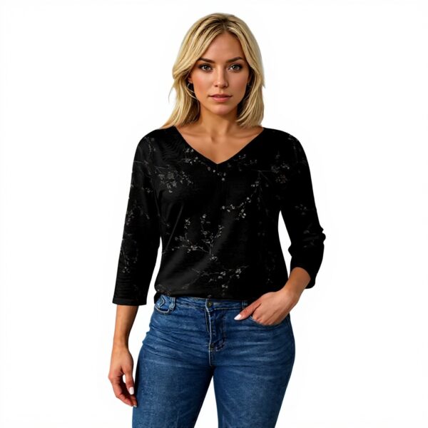TOFOTL Bluse Damen 34 Arm V-Ausschnitt elegante Herbstmode