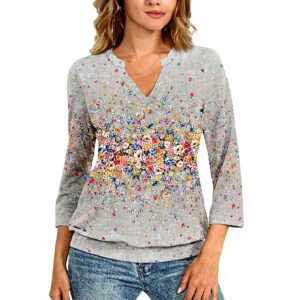 TOFOTL Bluse Damen 34 Arm V-Ausschnitt elegante Mode