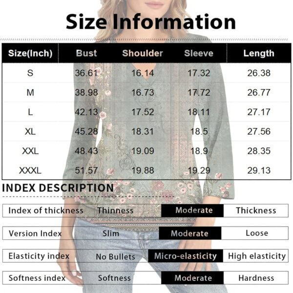 TOFOTL Bluse Damen 34 Arm V-Ausschnitt elegante Mode